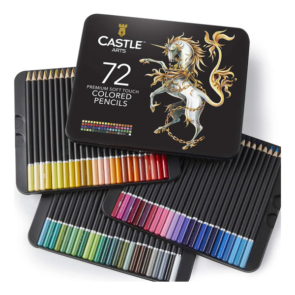 Castle Art Supplies Juego De 72 Lápices De Colores Minas Resistentes Y Colores Vibrantes