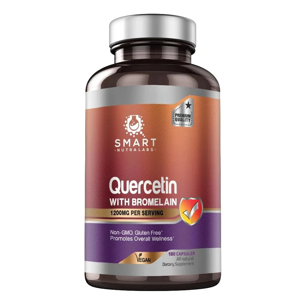 Quercetina Con Bromelina 180 Capsulas 1200 Mg Apoyo Inmunologico Vegano