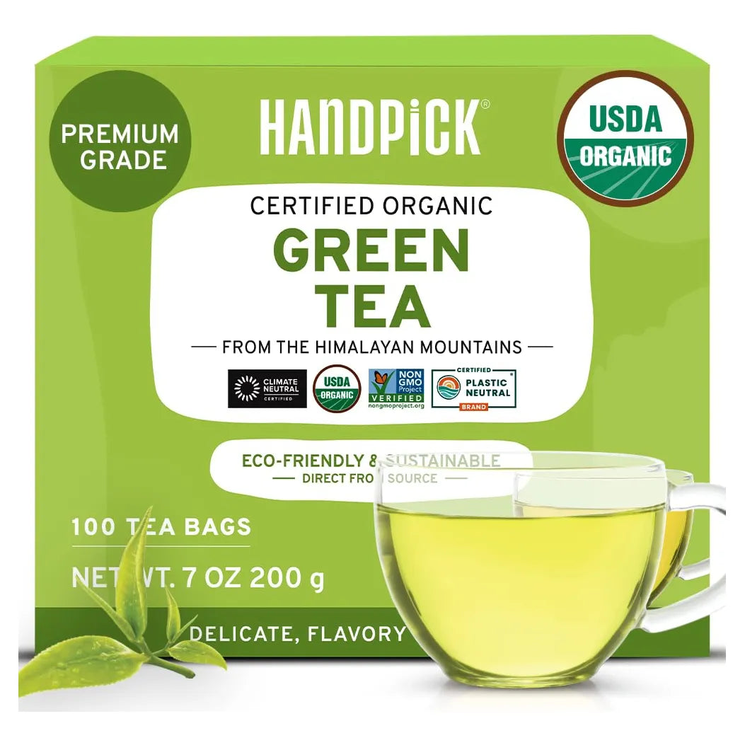 Handpick Bolsas De Té Verde Orgánico 100 Bolsas USDA Himalaya India