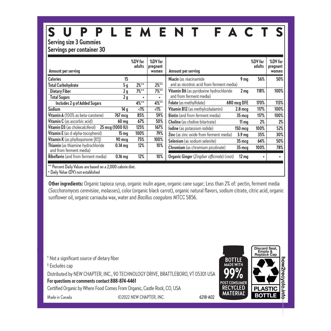 Gomitas Multivitamínicas Prenatales 71 Menos Azúcar Con Metilfolato Y D3