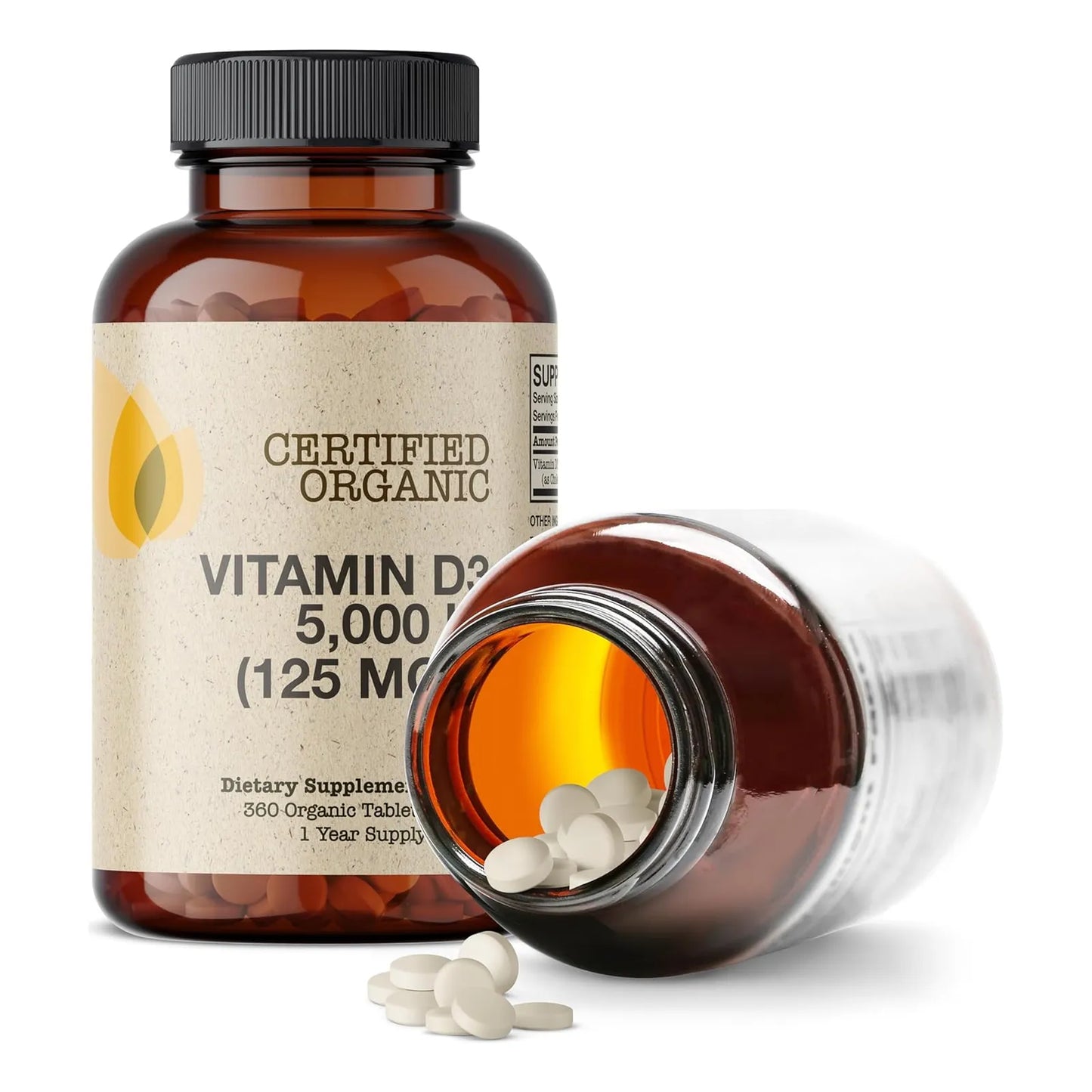 Vitamina D3 5000 Ui 125 Mcg Futurebiotics Suplemento Organico Usda 360 Tabletas