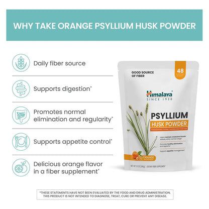 Polvo De Cáscara De Psyllium Naranja Fibra Diaria 340 G Suplemento Digestivo Vegano