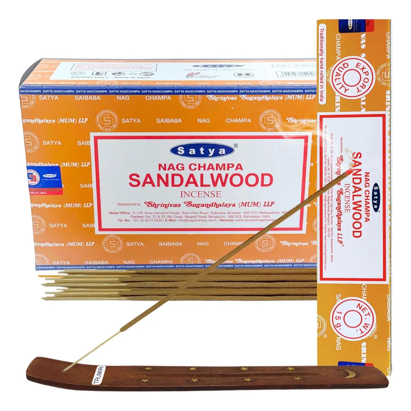 Incienso De Sándalo 180 Varillas Con Soporte Aroma Relajante Y Natural