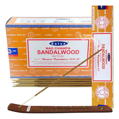 Incienso De Sándalo 180 Varillas Con Soporte Aroma Relajante Y Natural