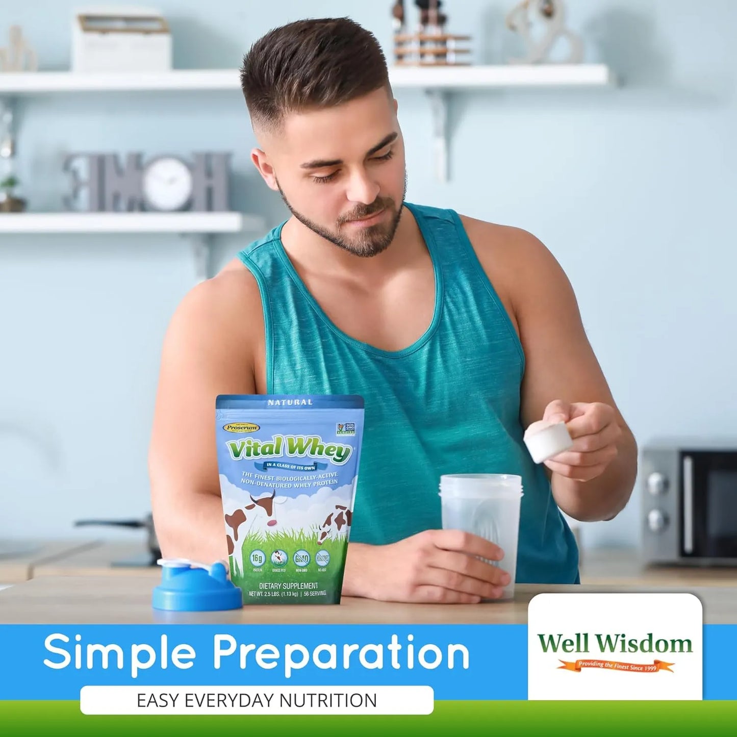 Proteína Vital Whey Natural 2.5 Lb Alimentada Con Pasto Para Recuperación Muscular