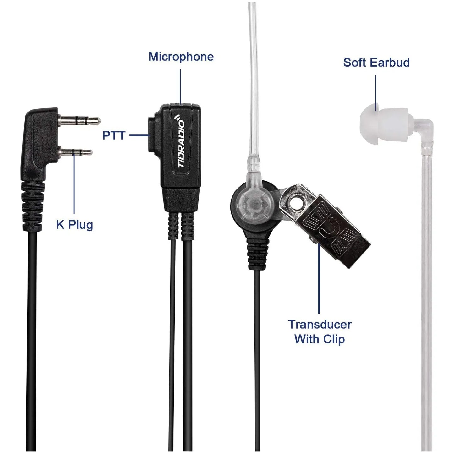 Auricular Con Microfono Para Walkie Talkie 10 Paquetes Compatible Con Baofeng Retevis Y Mas