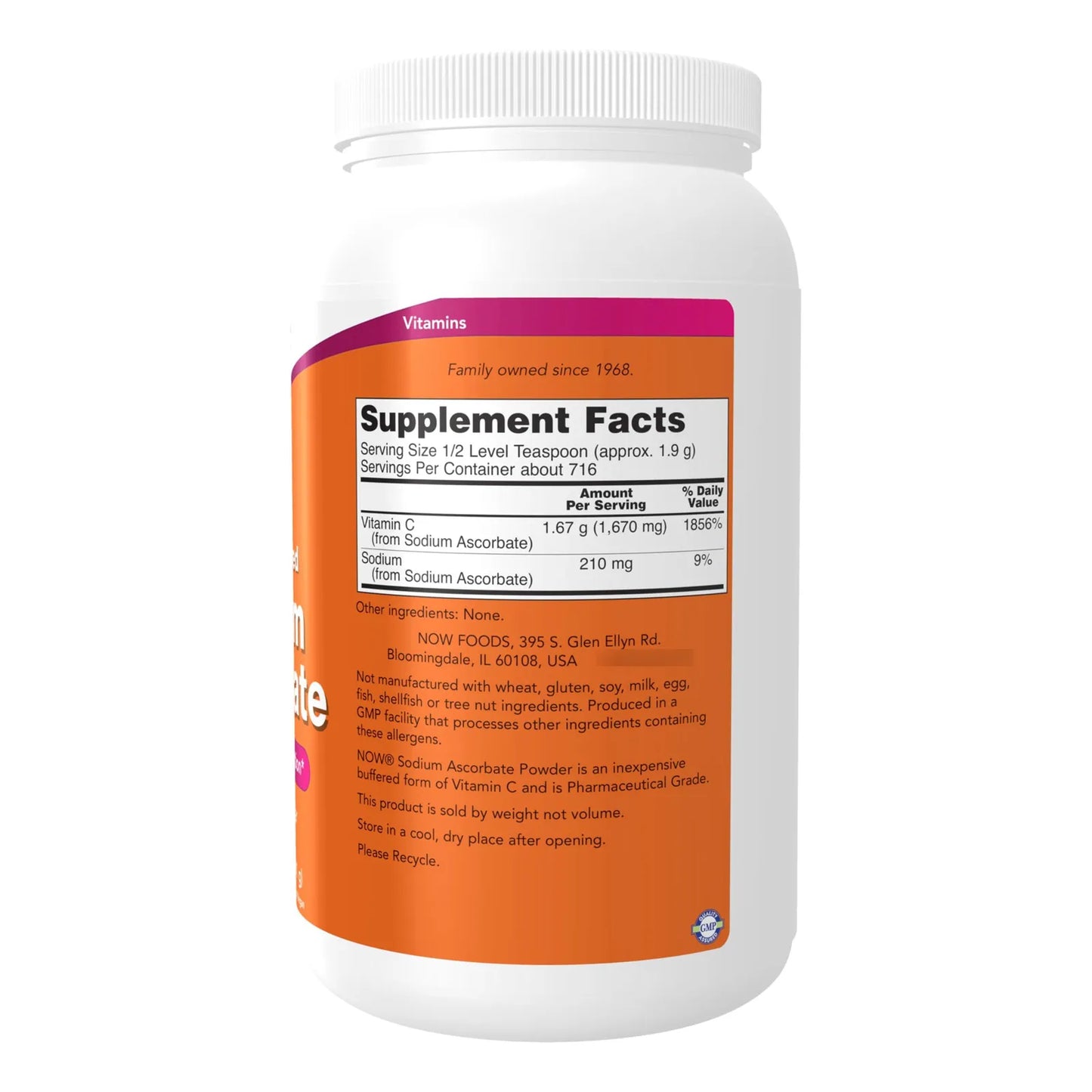 Ascorbato De Sodio En Polvo Tamponado Antioxidante 1.36 Kg Vitamina C Pura