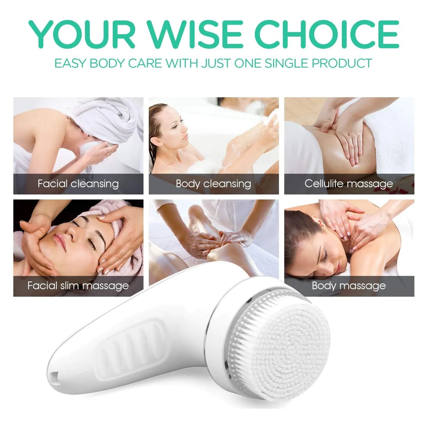 Masajeador Anticelulitis Profesional 3 En 1 Silicona Facial Y Corporal Recargable
