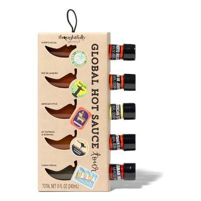 Modern Gourmet Global Hot Sauce To Go 5 Botellas De 1.6 Onzas Sabores Intensos Y Portátiles