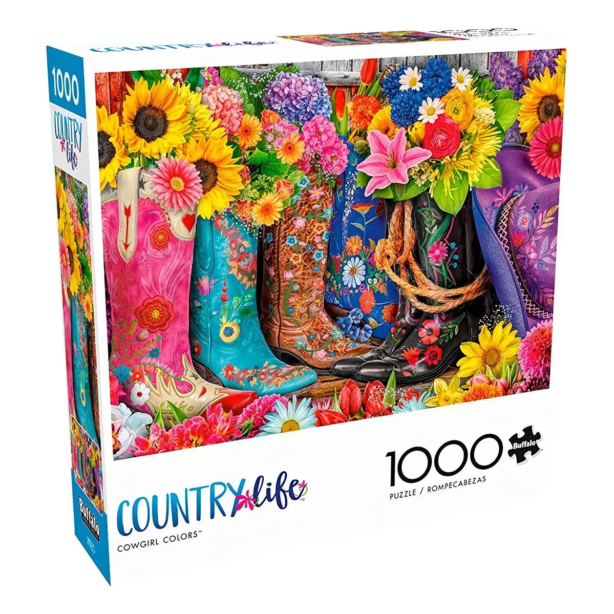 Rompecabezas Juegos De Búfalos Cowgirl Colors 1000 Piezas Premium