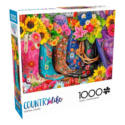 Rompecabezas Juegos De Búfalos Cowgirl Colors 1000 Piezas Premium