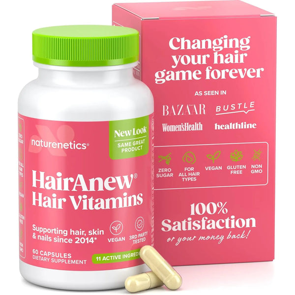 Vitaminas Crecimiento Cabello Con Biotina 60 Capsulas Hairanew Para Cabello Fuerte