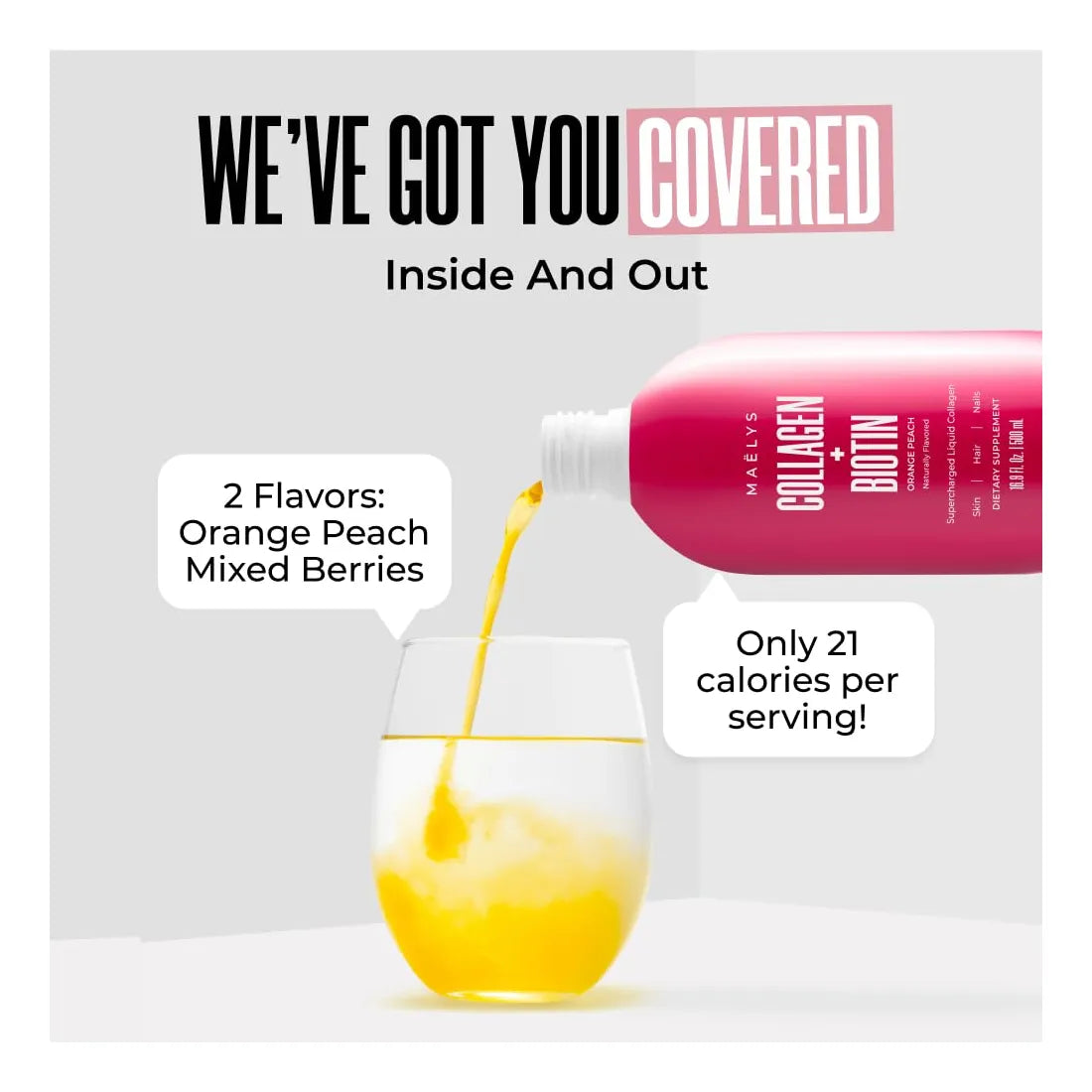 Maelys Colageno Liquido Con Biotina Para Cabello Piel Y Uñas Suplemento Hidrolizado