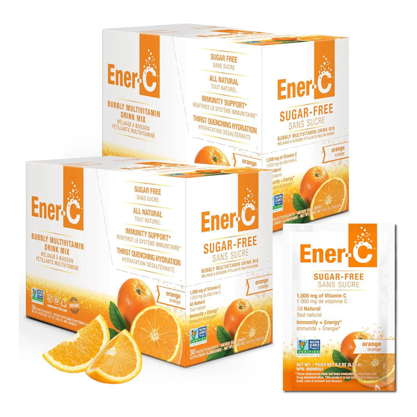 Mezcla Bebida Multivitaminica Naranja 1000Mg Vitamina C Sin Azucar Vegano 60 Sobres