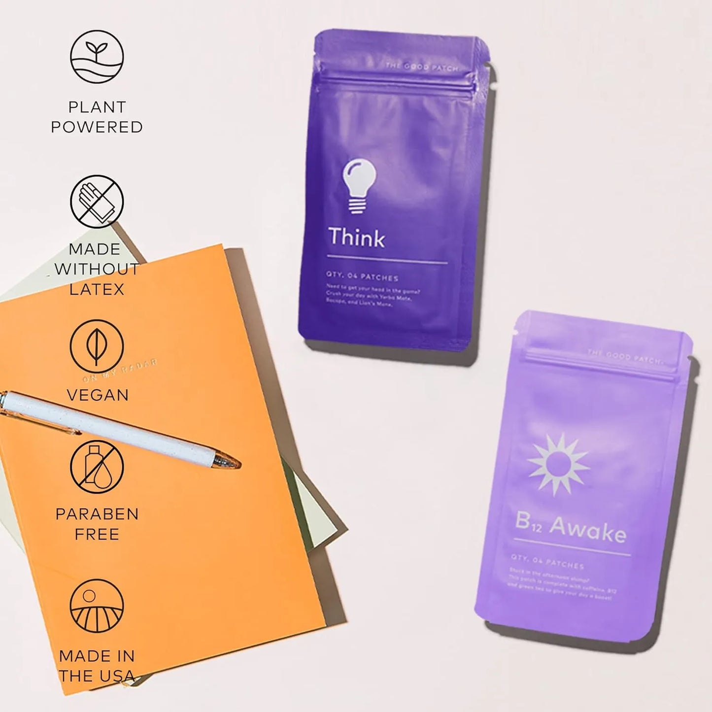Dúo Hustle Parches Energéticos Naturales Con Cafeína Yerba Mate Y B12