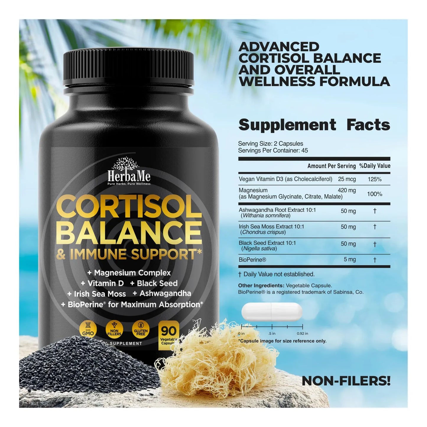 Suplemento Equilibrio Cortisol Inmunidad Ashwagandha Musgo Marino Magnesio