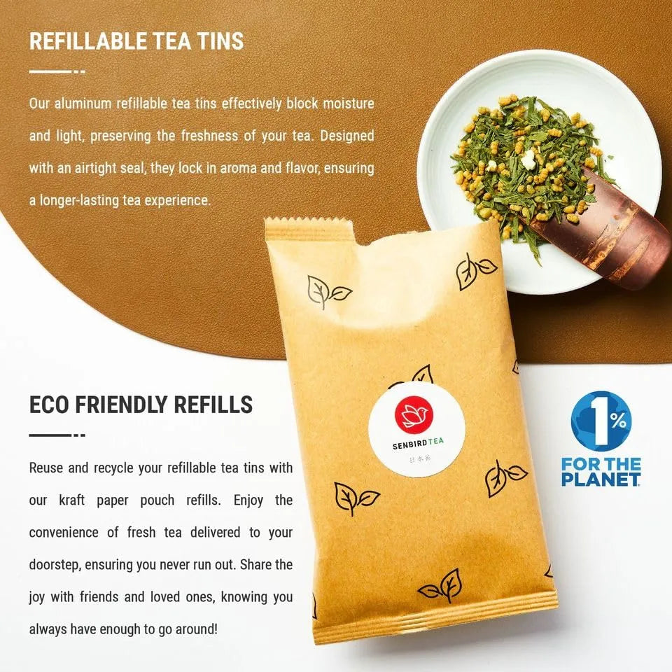 Té Genmaicha Orgánico Matcha Verde Arroz Integral Japón Lata 100g