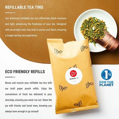 Té Genmaicha Orgánico Matcha Verde Arroz Integral Japón Lata 100g