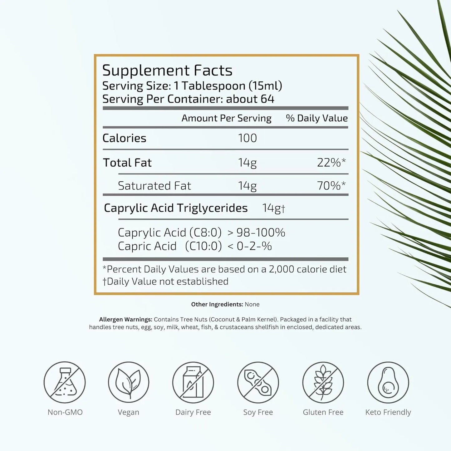 Aceite Mct C8 Puro 32 Oz Keto Paleo Energia Enfoque Vita Trading Co