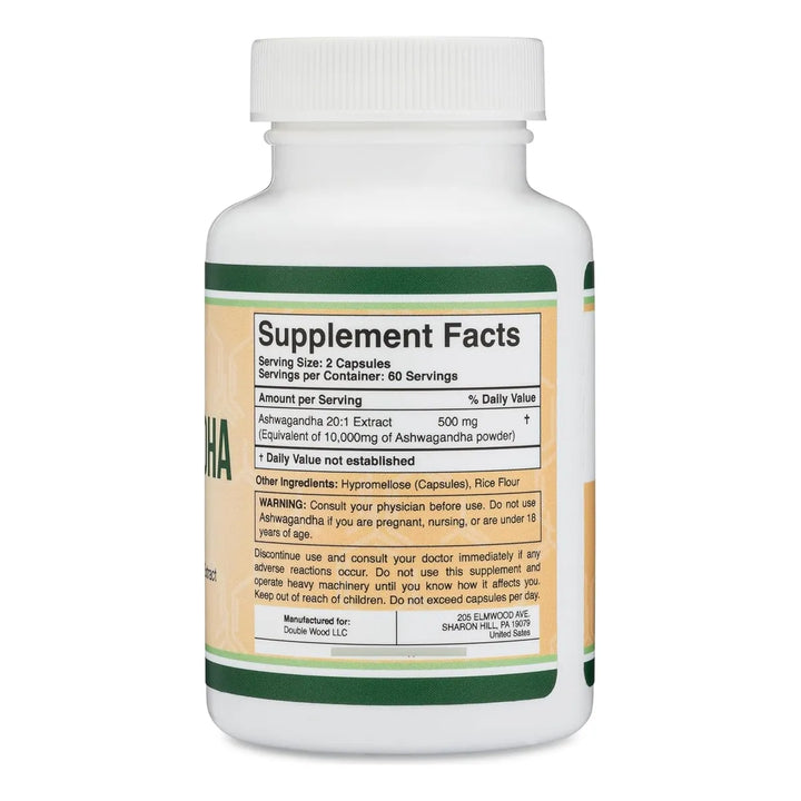 Cápsulas De Ashwagandha 500mg Double Wood Adaptógeno Antiestrés - Imagen 6