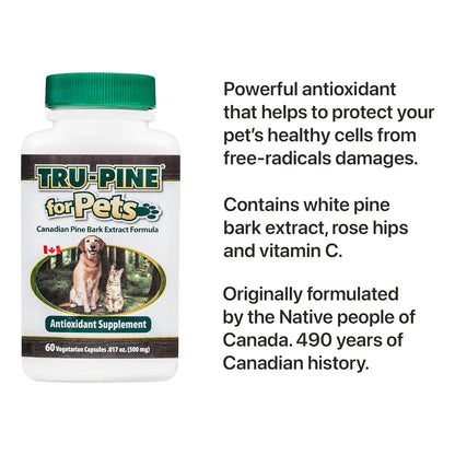 Capsulas Tru Pine Para Mascotas 60 Unidades Antioxidante Antiinflamatorio Natural