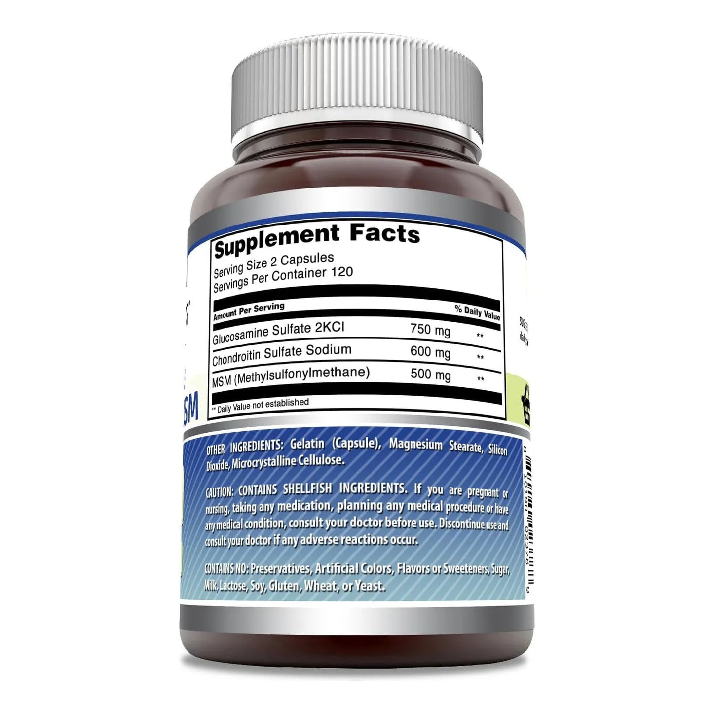 Capsulas De Glucosamina Condroitina MSM 240 Unidades Salud Articular