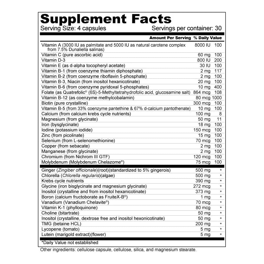 Multivitamina Prenatal Folato Metilado Alta Absorcion 120 Capsulas