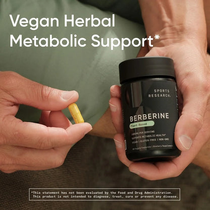 Sports Research Berberina 1000 Mg 60 Capsulas Apoyo Metabólico Vegano