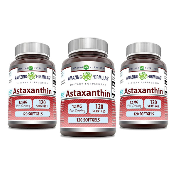 Capsulas Blandas De Astaxantina 12 Mg 120 Unidades Trio Anti Amazing Formulas Sin OMG Sin Gluten