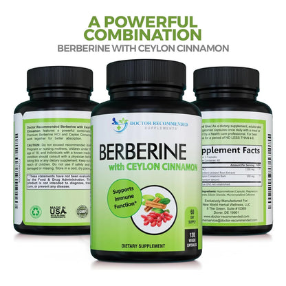 Berberina 1200 Mg Con Canela De Ceilan Organica 120 Capsulas Vegetarianas