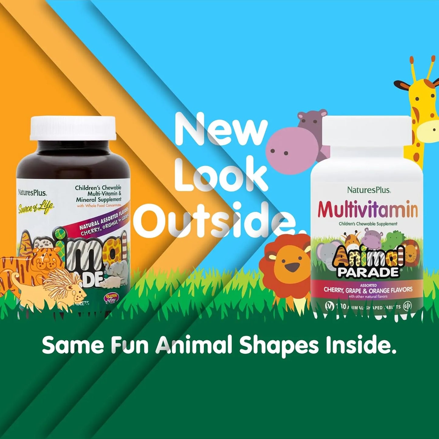 Multivitaminico Masticable Para Niños En Forma De Animales Natures Plus 180 Tabletas
