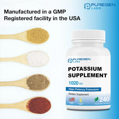 Suplemento De Bicarbonato De Potasio 1020 Mg 240 Cápsulas Vegetarianas Puregen Labs