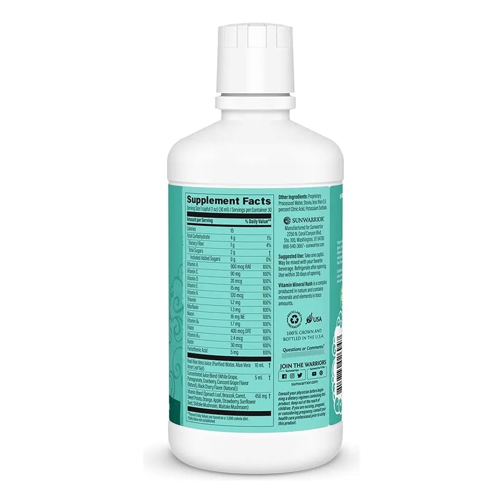 Multivitaminico Liquido Plantas Aloe Vera 30 Onzas Vegano Sin Gluten