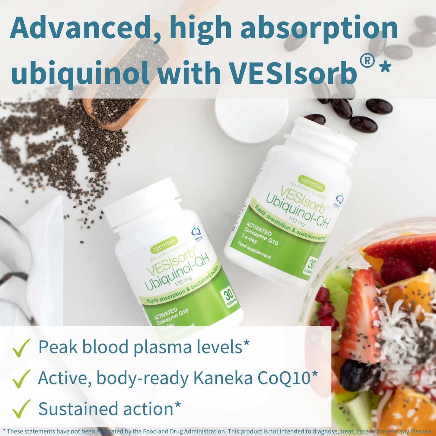 Capsulas Blandas Coq10 Ubiquinol 100 Mg Alta Absorcion Salud Cardiaca Energia