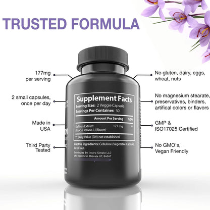Extracto De Azafran Puro 177 Mg Apoyo Animo Energia Y Salud Ocular