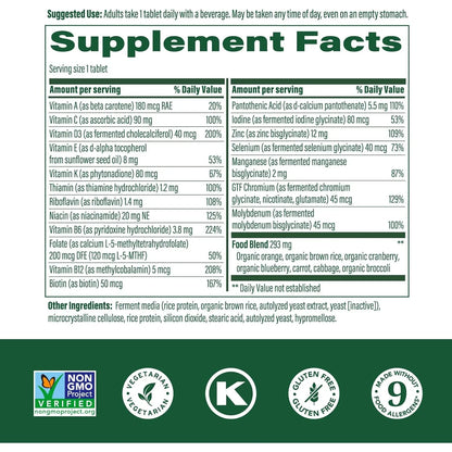 Multivitamínico Hombres 55+ Con Vitaminas B12 C D Zinc Selenio MegaFood 120 Tabletas