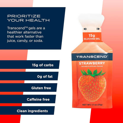 Gel De Carbohidratos Sabor Fresa Paquete De 10 Energía Rápida Sin Gluten
