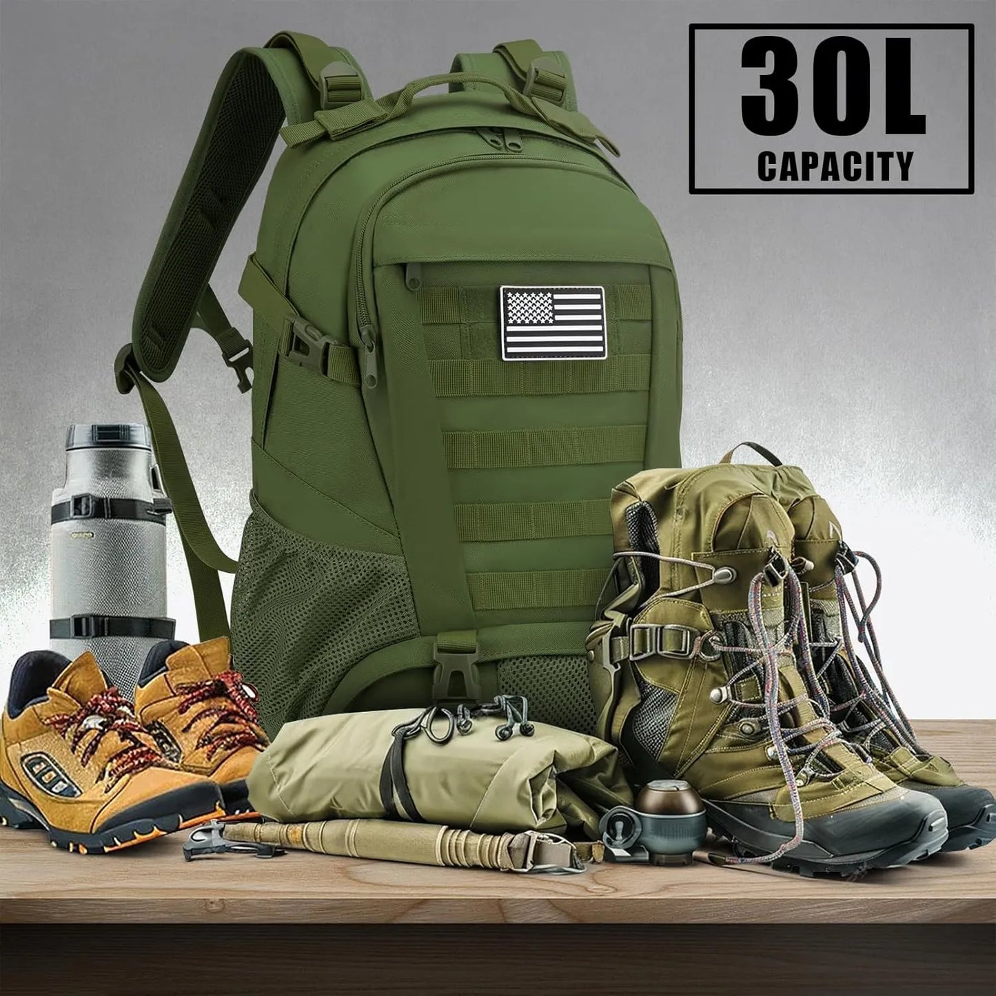 Jueachy Mochila Táctica Hombre Militar Molle Impermeable 30L