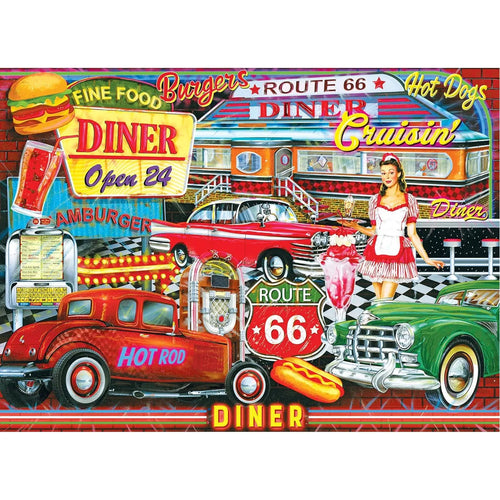 Rompecabezas 1000 Piezas 50s Diner Rose Art Diversión Familiar Y Gimnasia Cerebral