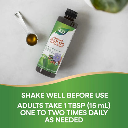 Aceite De Lino Orgánico Super Lignan Omega 3 473ml Nature's Way Prensado En Frío