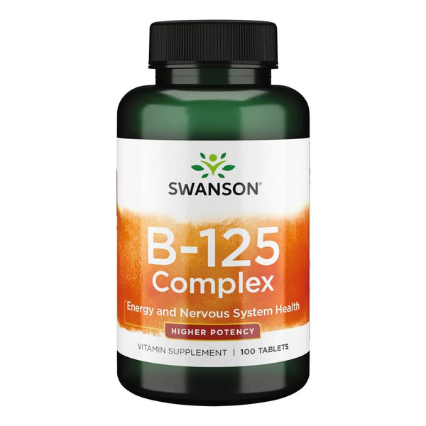 Vitamina B Complejo 125 Mg 100 Tabletas Swanson Salud Nerviosa Y Energía