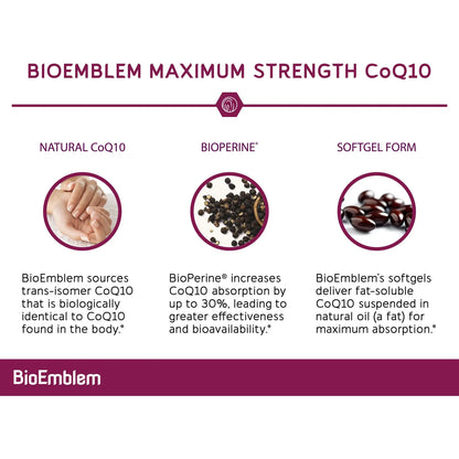 CoQ10 200 Mg Con Bioperine Capsulas Blandas Antioxidante Energia Salud Cardiaca