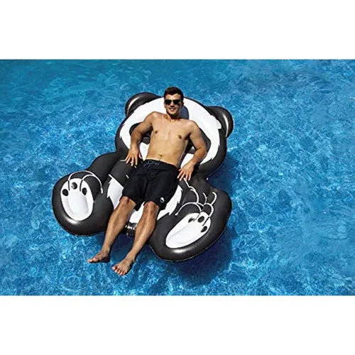 Flotador Inflable Swimline Panda Negro Y Blanco Diversion Comodo Y Resistente