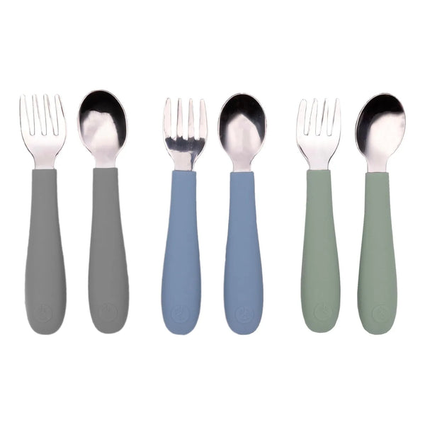 Juego 6 Utensilios Infantiles Acero Inoxidable Y Silicona WeeSprout