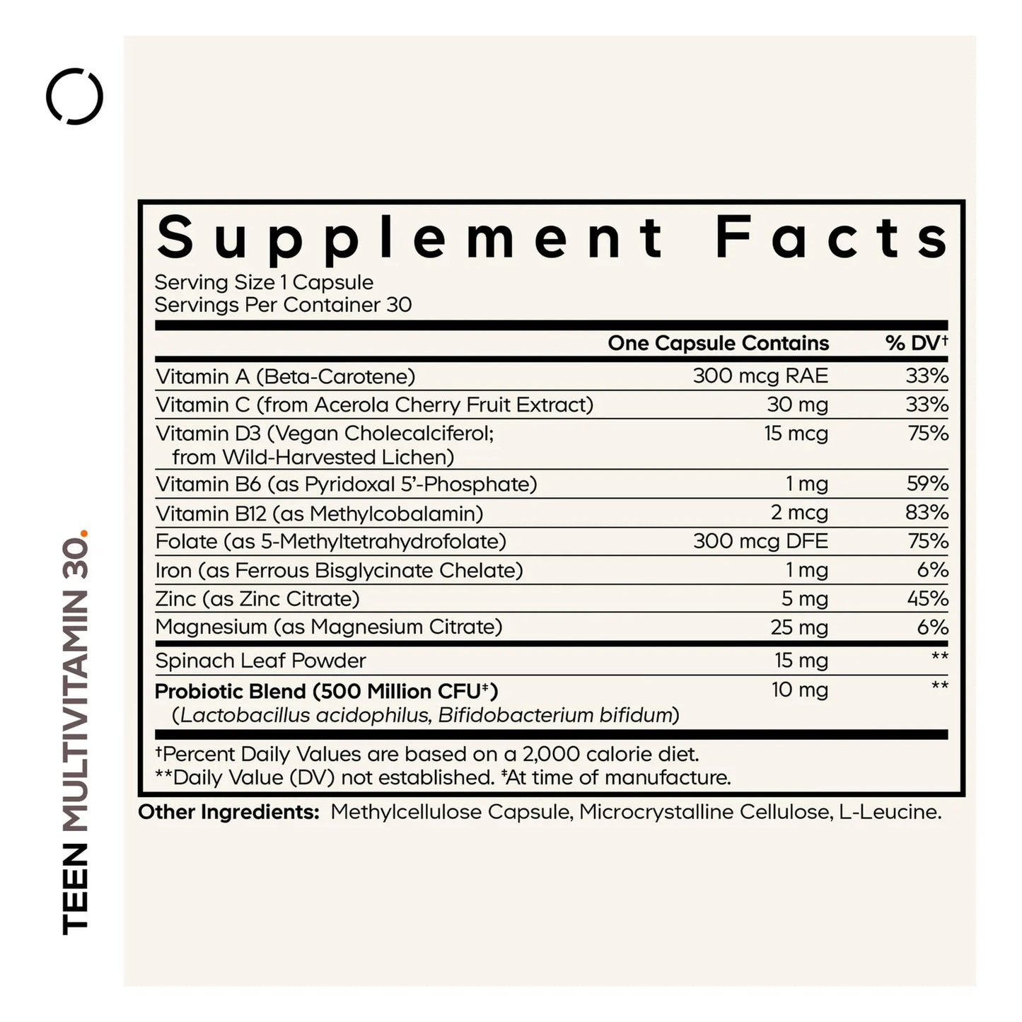 Multivitaminas Adolescentes Con Vitaminas A C D3 B6 B12 Folato Zinc Magnesio Y Probióticos