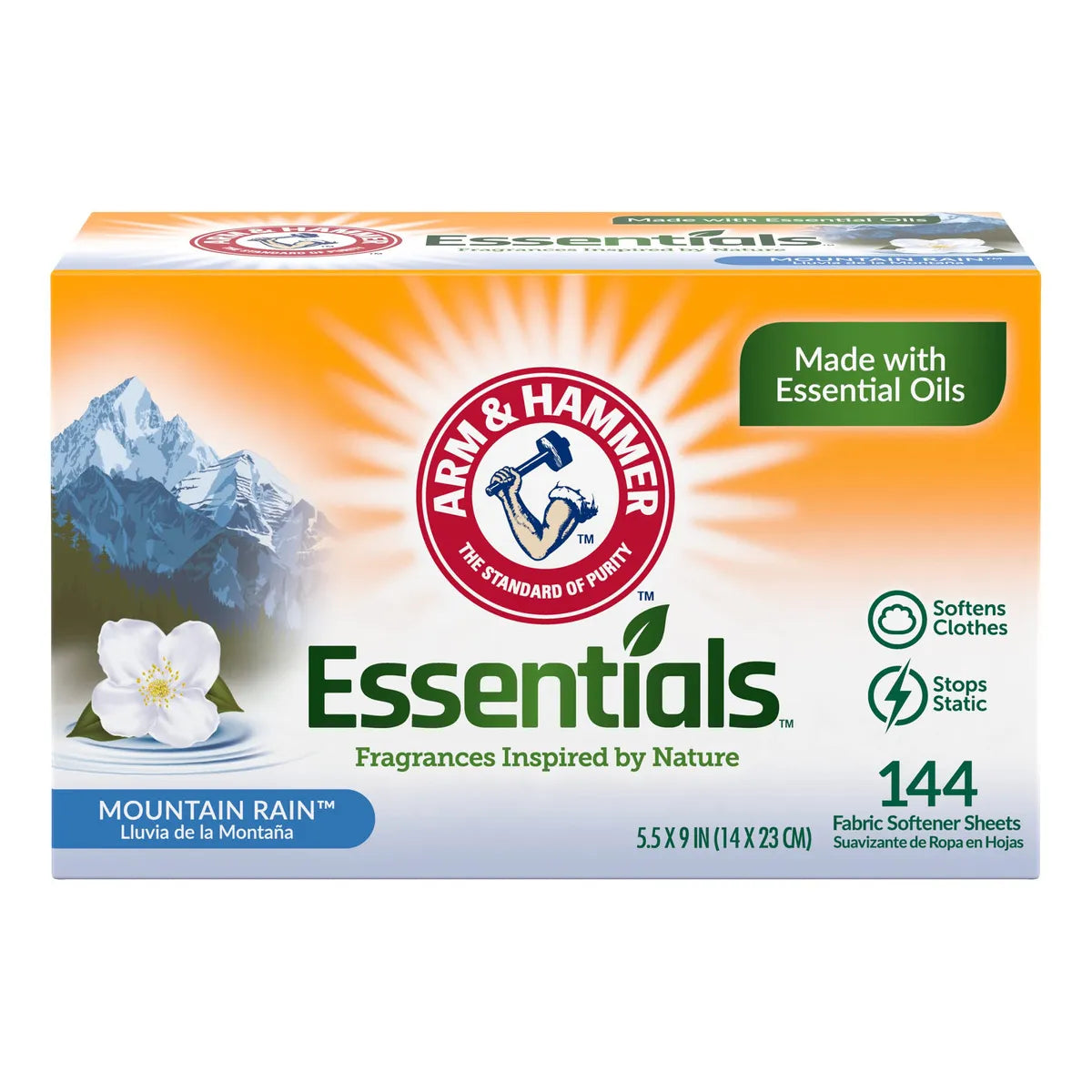 Hojas Secadoras 144ct Aroma Lluvia De Montaña 4.2kg Frescura Intensa Y Suavidad