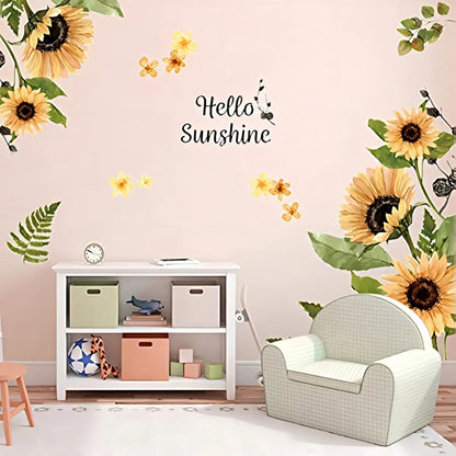 Pegatinas De Pared Girasoles Flores Decorativas Autoadhesivas Facil Aplicacion