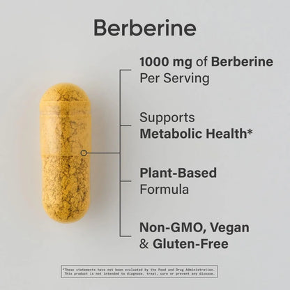 Sports Research Berberina 1000 Mg 60 Capsulas Apoyo Metabólico Vegano