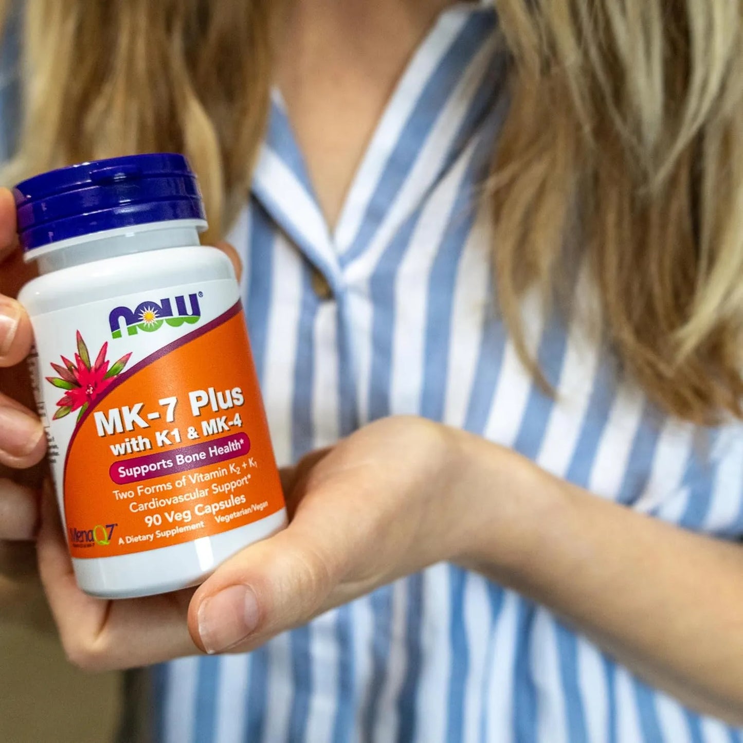 Mk 7 Plus Con K1 Y Mk4 Para Salud Osea 90 Capsulas Vegetales Now Foods