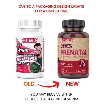 Multivitamínico Prenatal Vegano Con DHA Ácido Fólico Y B12 90 Tabletas